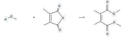 2,3-Dimethylmaleic anhydride can react with Methanol to get Dimethylmaleic acid dimethyl ester. 